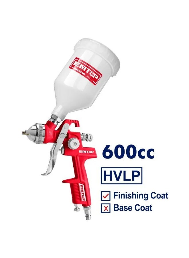 EMTOP EMTOP Professional Inverted Paint Spray Gun - 600cc Capacity Precision spraying, perfect performance for base and top coats.  - Image 2