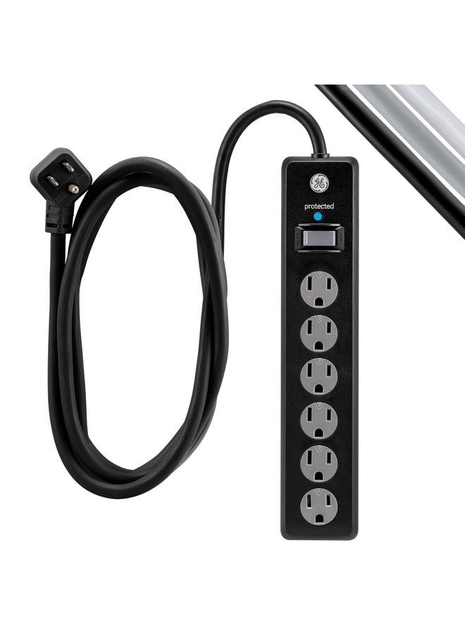جي إي واقي التيار الزائد من GE بستة منافذ، سلك تمديد بطول 15 قدمًا، شريط طاقة، 800 جول، قابس مسطح، أغطية أمان ملتوية للإغلاق، ضوء مؤشر محمي، مُدرج في قائمة UL، أسود، 50767 - Image 2