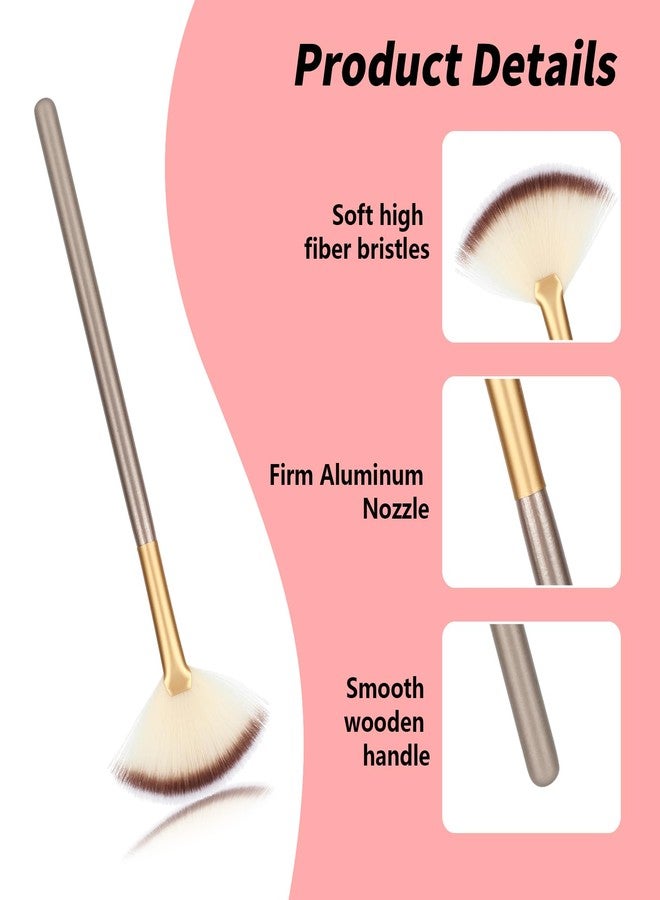 AOZUO 3Pcs Slim Soft Fan Brush, Fan Shape Makeup Brushes for Highlighter, Fluffy Packing Brush Facial Brushes Applicator for Esthetician Cosmetic Mud Cream Glycolic Peel Masques(3Pcs) - Image 4