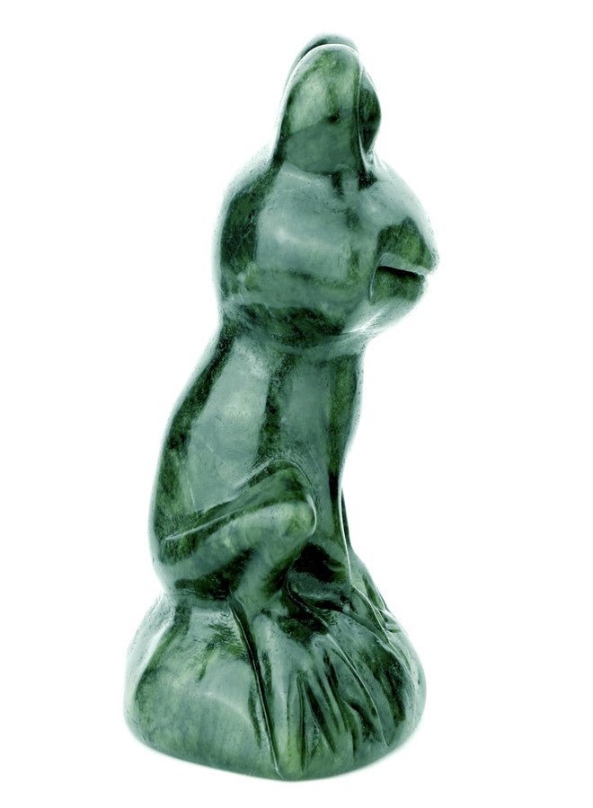 gemshan Jade Frog Statue for Home Offcice Decor Cute Jade Statue Hand-Carved Animal Figurines for Decoration - Image 5