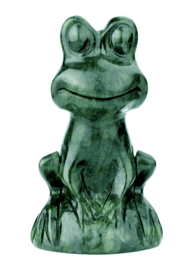 gemshan Jade Frog Statue for Home Offcice Decor Cute Jade Statue Hand-Carved Animal Figurines for Decoration - Image 1
