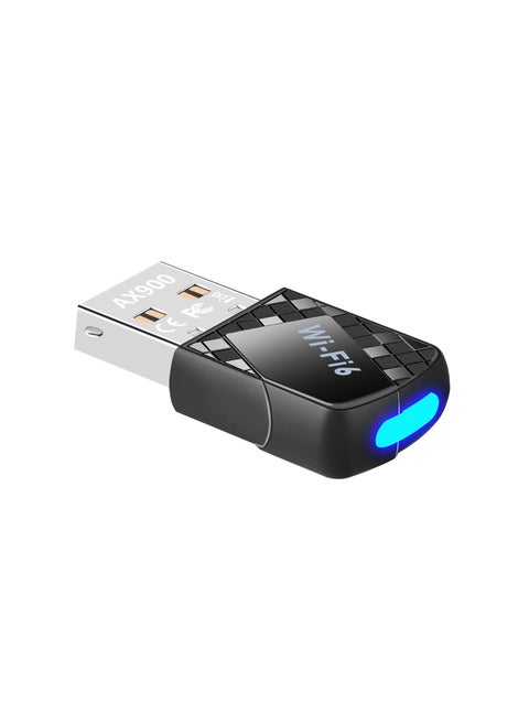 AX900 WiFi6 USB WiFi Adapter Dual Band 2.4GHz/5GHz Internal Antenna 2DBi Compatible with Windows 11/10/8.1/8/7, USB WLAN Adapter for PC/Desktop/Laptop
