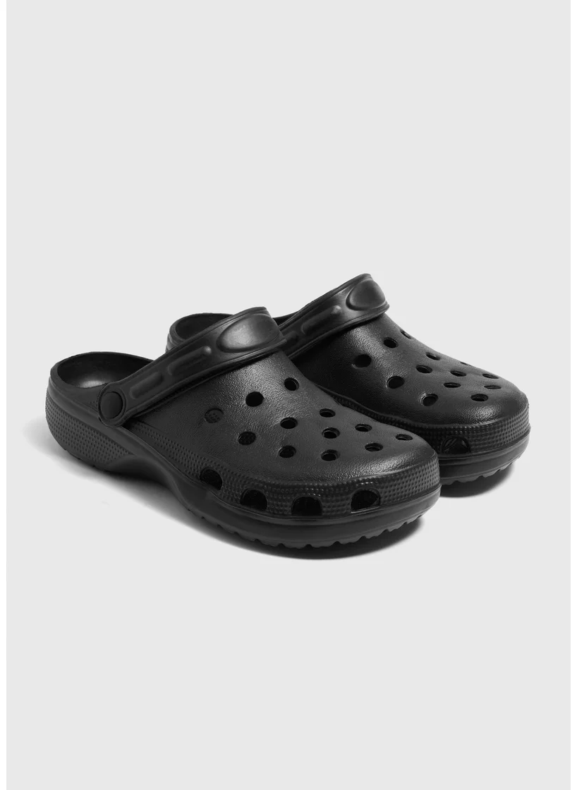 Matalan Black Gator Clogs