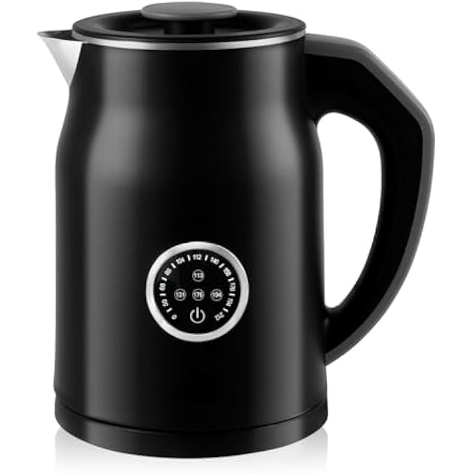Masroo Electric Tea Kettle Automatic Shut Off 12L Electric Kettle Small With Keep Warm Portable For Travel Led Display Black - Image 1