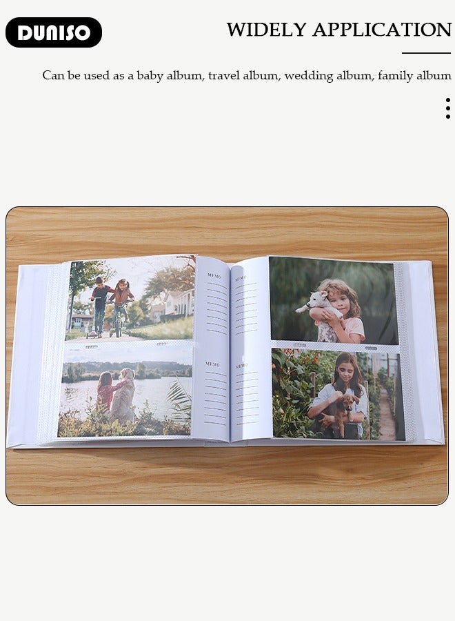 DUNISO 200 Pockets Photo Album with Writing Space, Waterproof Photo Album for 4 * 6 Inches photos, Portable Photo Album for  Baby Boys Girls Travel Wedding Family  - Image 3