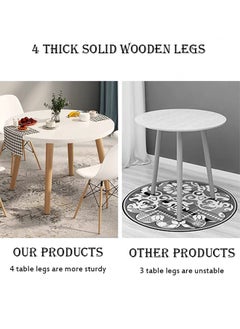 Generic Dining Table Coffee Table Sofa Side Table Dining Table Simple Small Square Desk with Wooden Legs for Living Room Household Balcony Reception Negotiation(80*80*73cm)  - Image 5