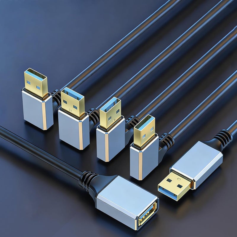 USB3.0 Extension Cable Right Angled Connectors 5Gbps Data Transfer for Webcams Printers Keyboards Flashes Drive Transfer Speed Backward for Controller - Image 3
