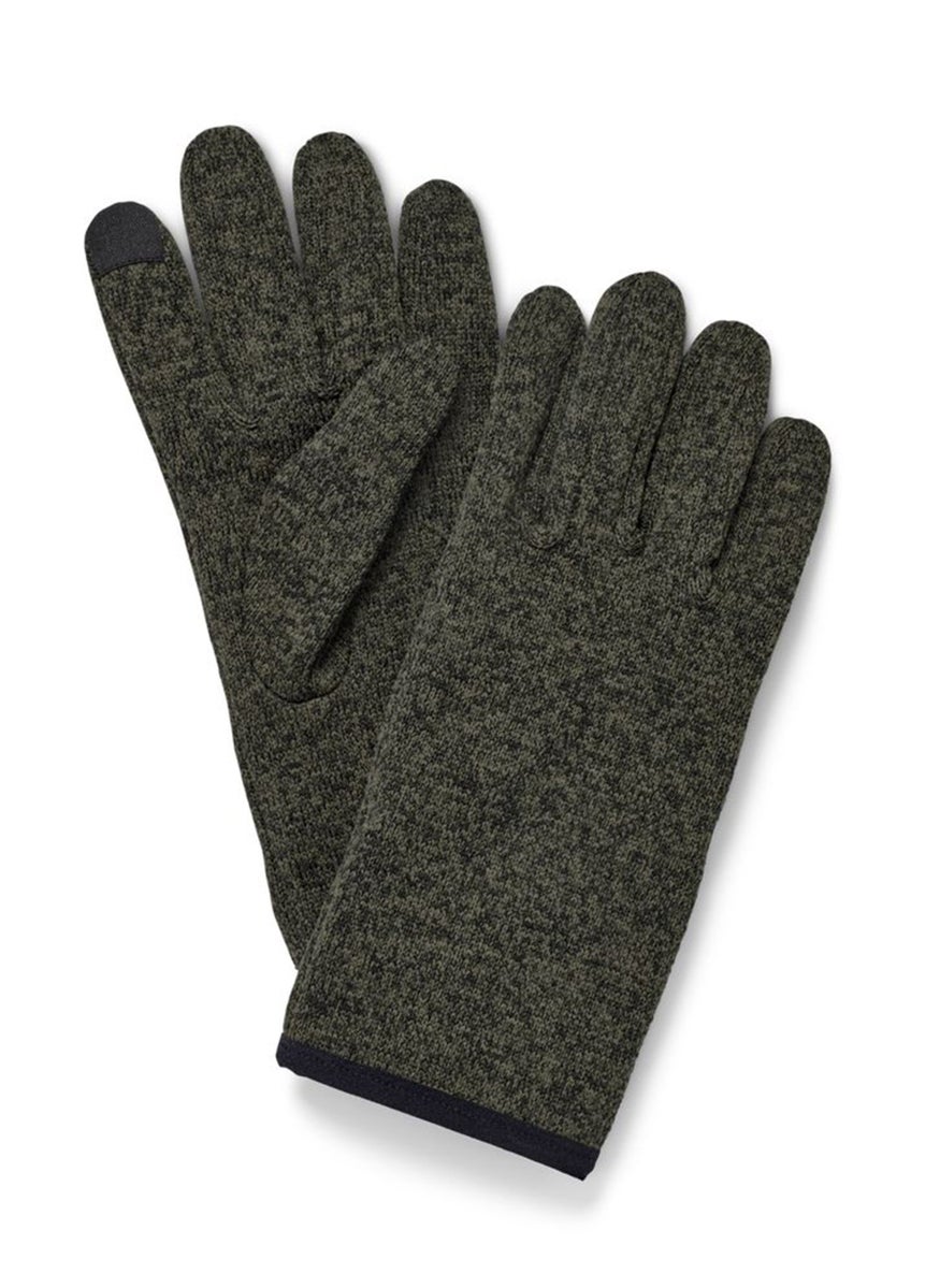 Tchibo - Unisex 1 Pair Knitted Fleece Gloves, Forest Green Heather - Image 1