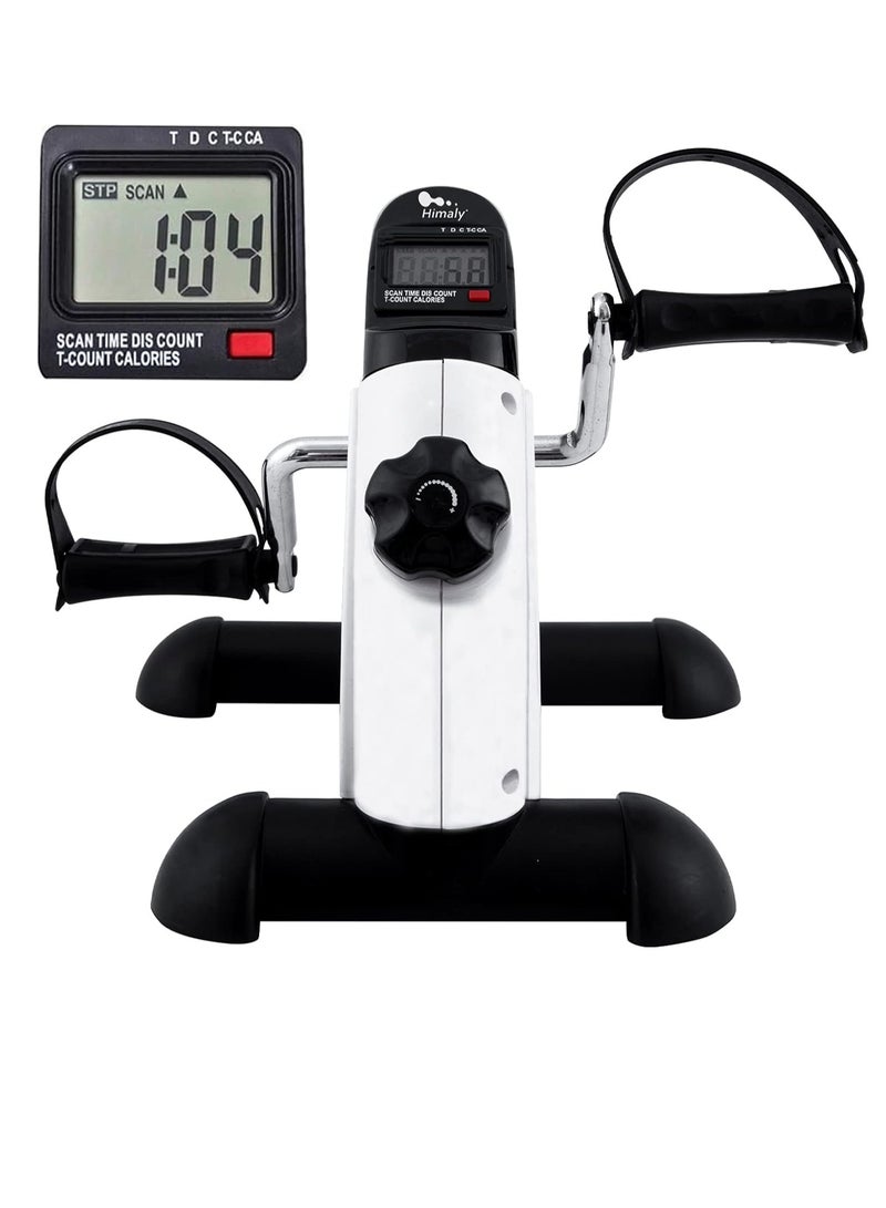 دراجة تمارين صغيرة تحت المكتب، جهاز تمرين بدواسة الدراجة المحمول للقدم والذراع والساق مع شاشة LCD - Image 1