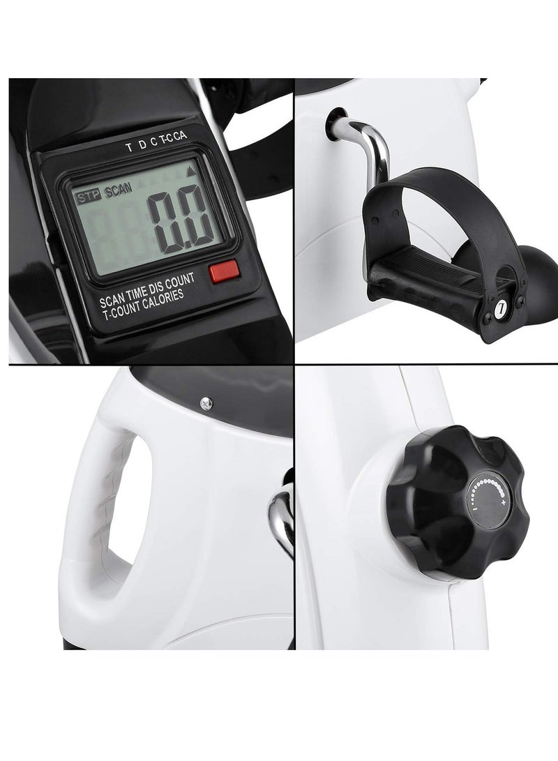 دراجة تمارين صغيرة تحت المكتب، جهاز تمرين بدواسة الدراجة المحمول للقدم والذراع والساق مع شاشة LCD - Image 2