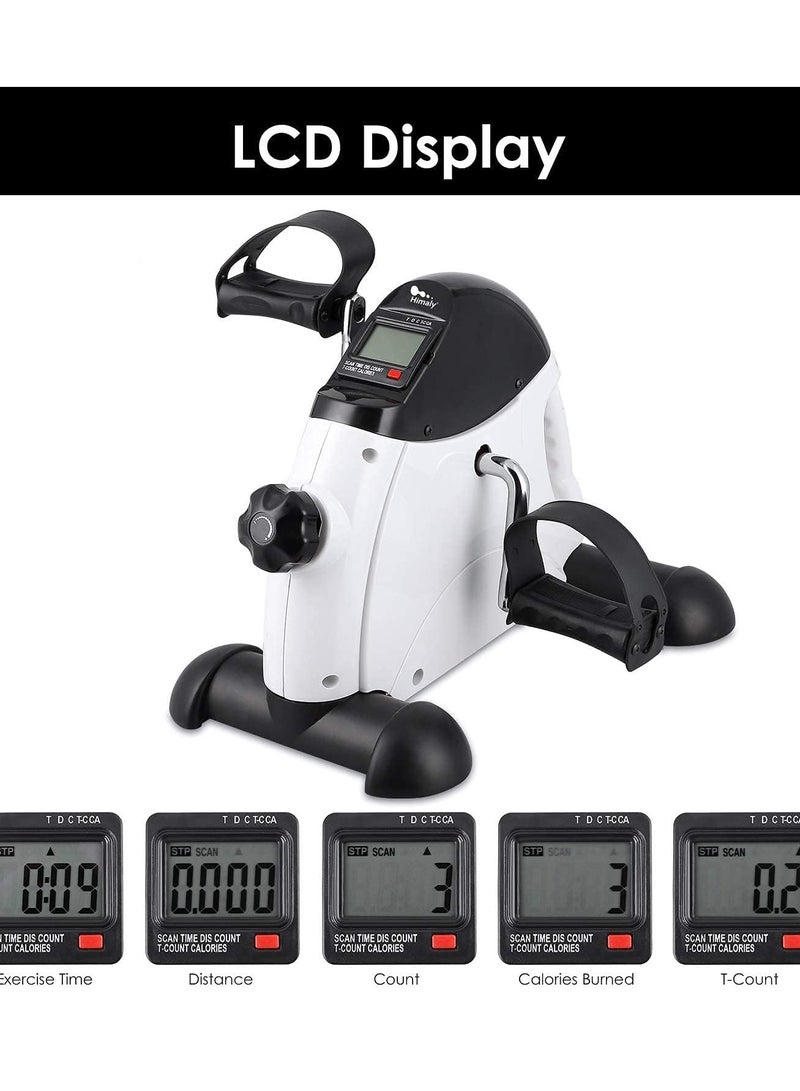 دراجة تمارين صغيرة تحت المكتب، جهاز تمرين بدواسة الدراجة المحمول للقدم والذراع والساق مع شاشة LCD - Image 3
