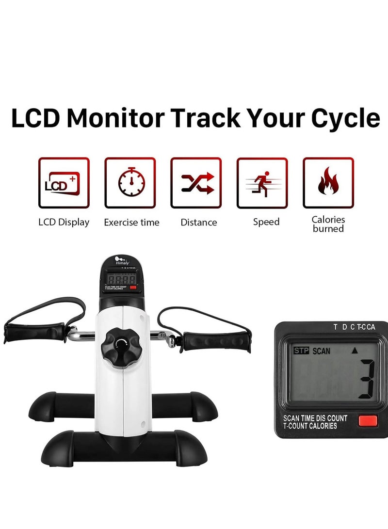 دراجة تمارين صغيرة تحت المكتب، جهاز تمرين بدواسة الدراجة المحمول للقدم والذراع والساق مع شاشة LCD - Image 5