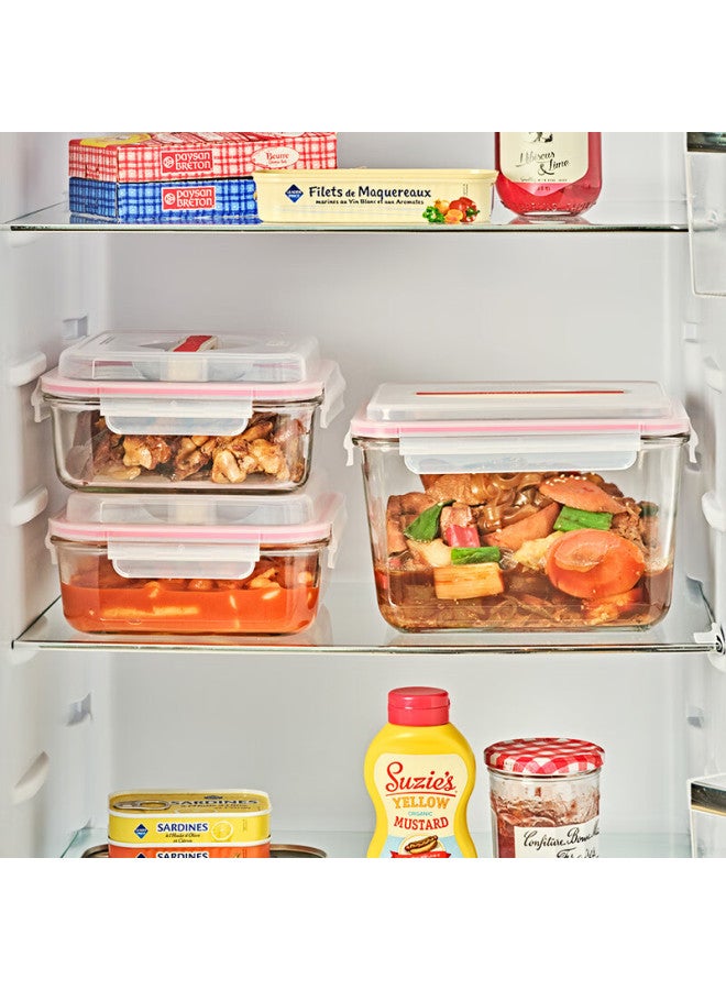Glasslock Imported Tempered Glass Portable Large Capacity Refrigerator Storage Container With Handle, Sealed Moisture-proof 2500ml - Image 2