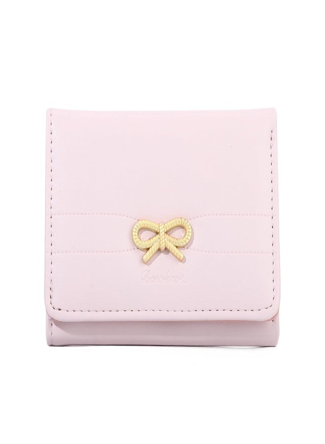 KUANG! Women Fashion Wallets Girls Cute Bow Small Wallet Aesthetic Card Holder ID Window Purse - Image 1