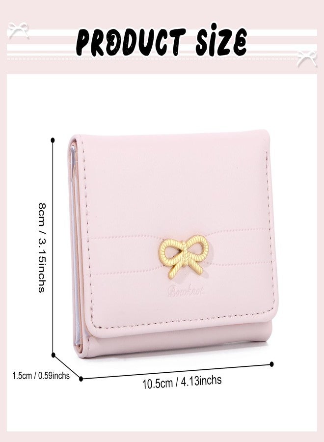 KUANG! Women Fashion Wallets Girls Cute Bow Small Wallet Aesthetic Card Holder ID Window Purse - Image 2