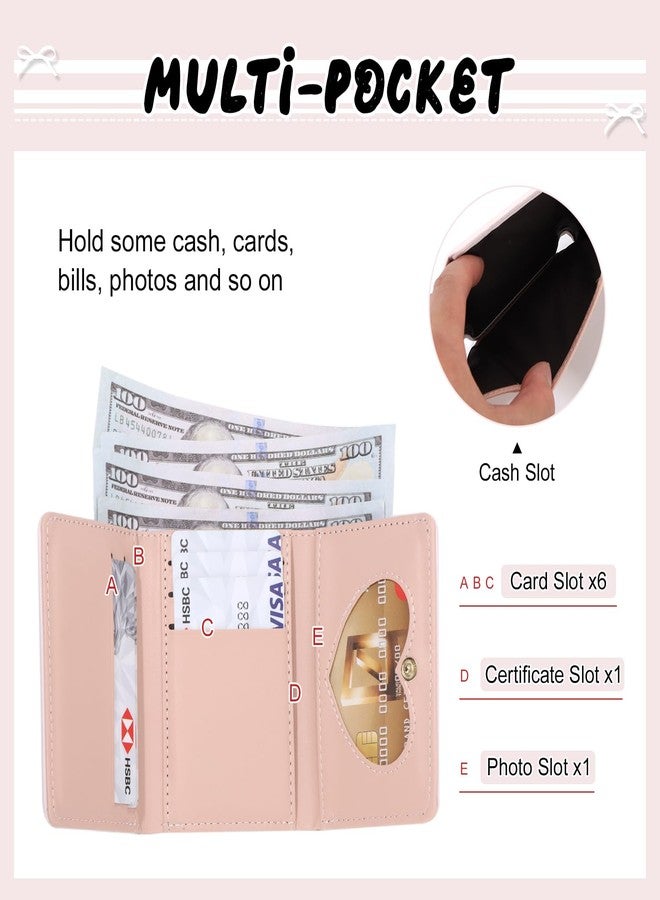 KUANG! Women Fashion Wallets Girls Cute Bow Small Wallet Aesthetic Card Holder ID Window Purse - Image 4