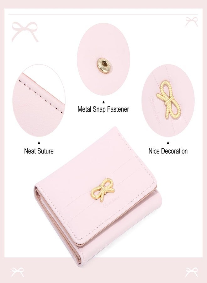 KUANG! Women Fashion Wallets Girls Cute Bow Small Wallet Aesthetic Card Holder ID Window Purse - Image 5