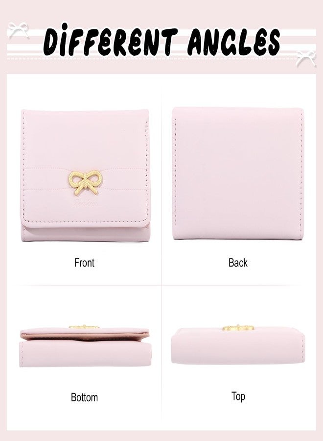 KUANG! Women Fashion Wallets Girls Cute Bow Small Wallet Aesthetic Card Holder ID Window Purse - Image 3