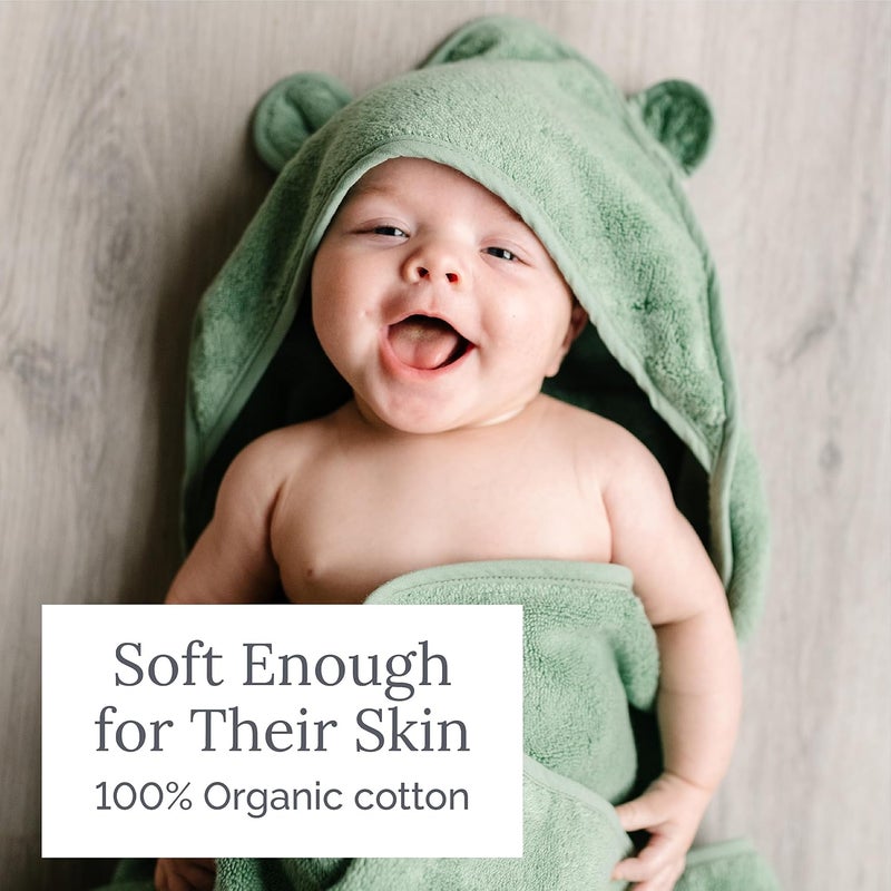 Natemia Organic Hooded Baby Bath Towel - Ultra Soft Cotton - Image 3