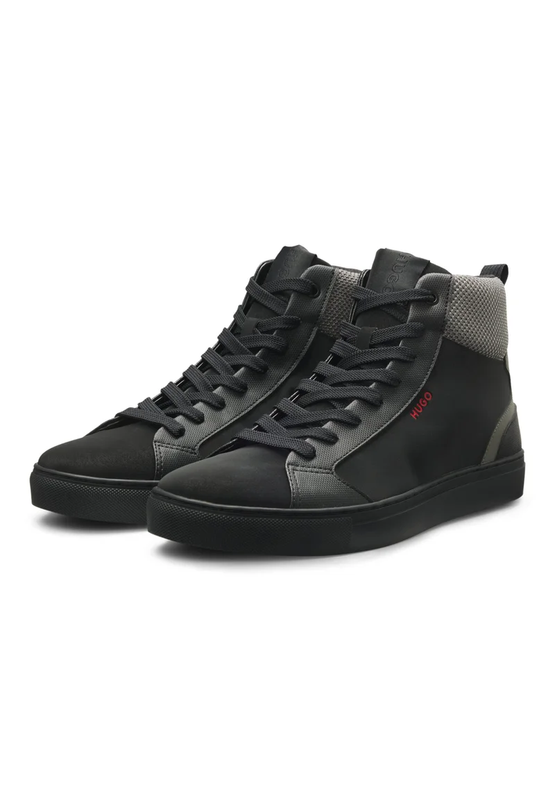 هوجو High-top trainers with mesh and faux suede