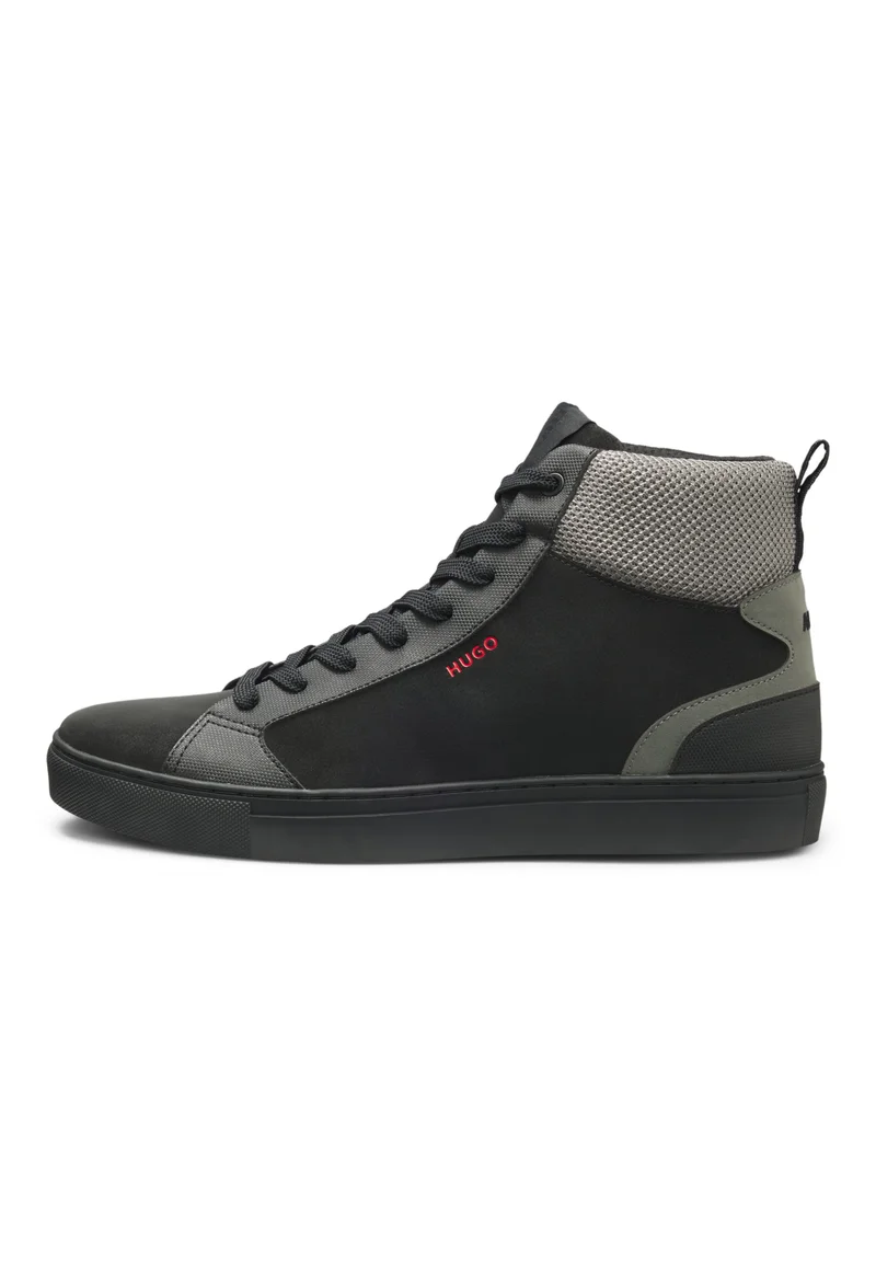 هوجو High-top trainers with mesh and faux suede