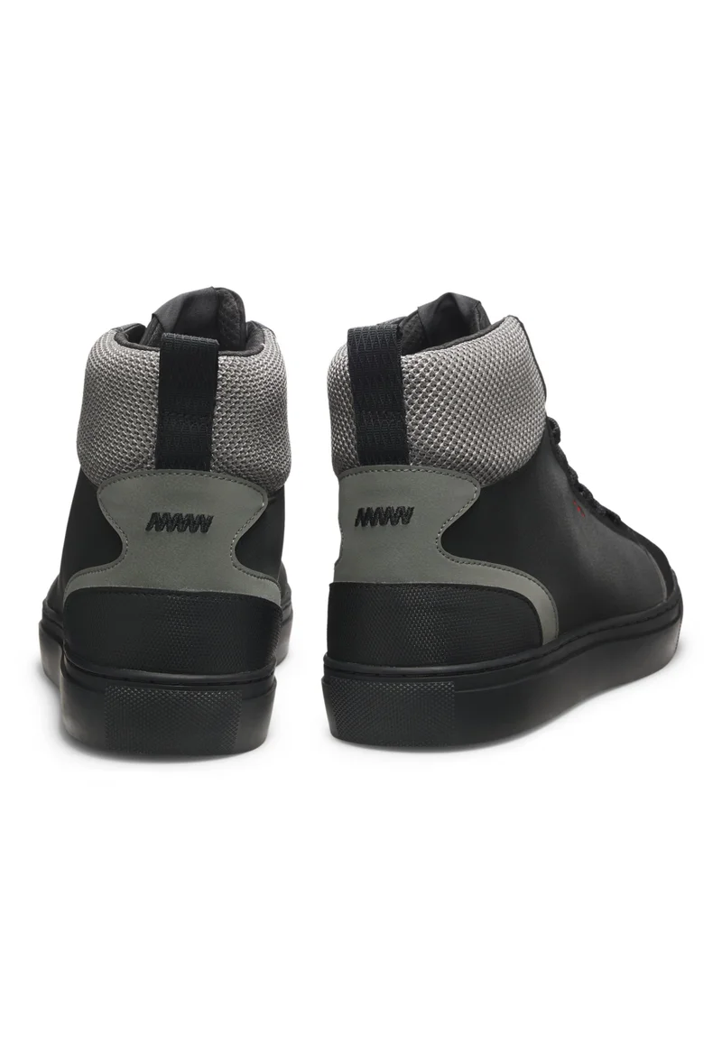 HUGO High-top trainers with mesh and faux suede