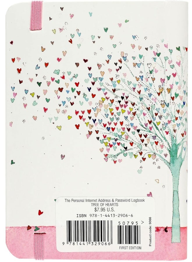 Tree of Hearts Internet Address & Password Logbook (removable cover band for security) - Image 2