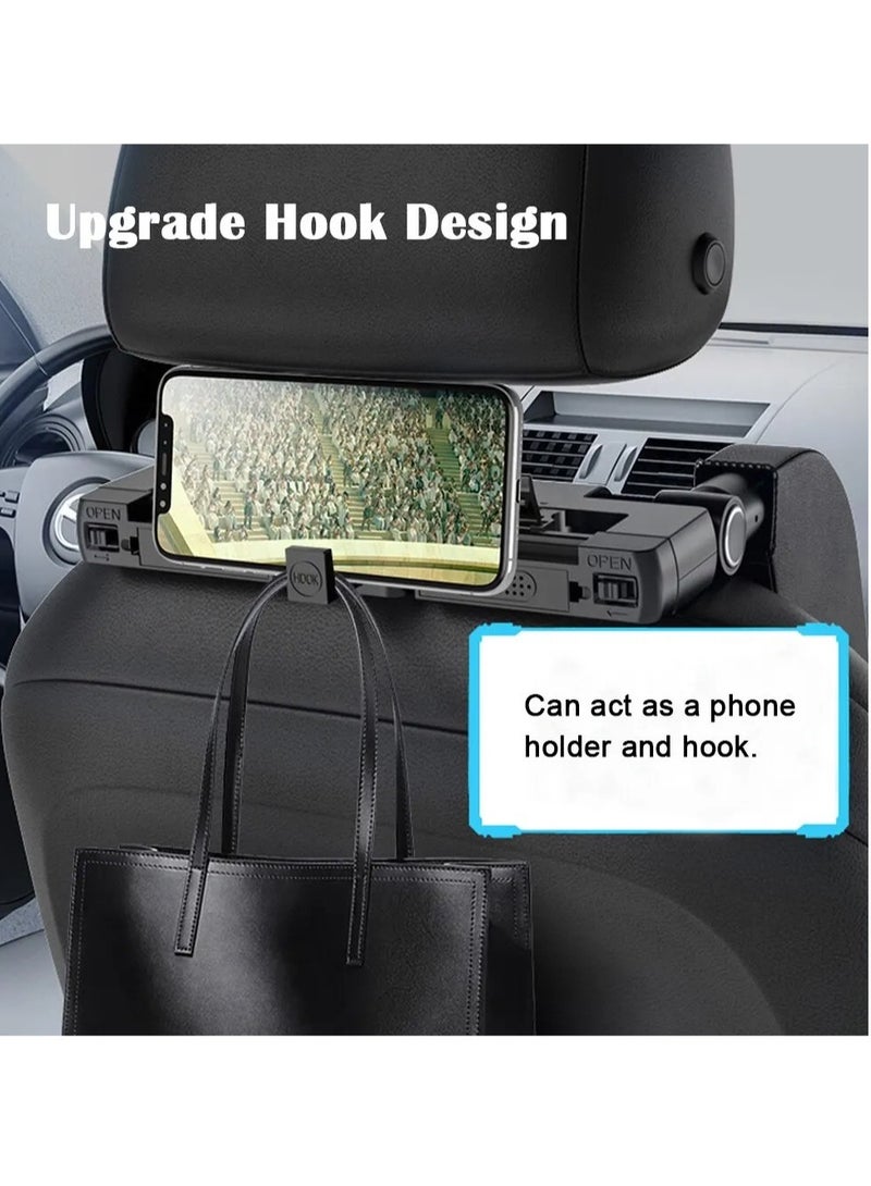 AROAQ Car Seat Headrest Pillow, Travel Rest Sleeping Headrest Support, Adjustable Angle Car Headrest Pillow With Hook, Comfortable Car Seat U Shaped Headrest Support For Kids Adults, (2pcs, Leather Beige) - Image 3