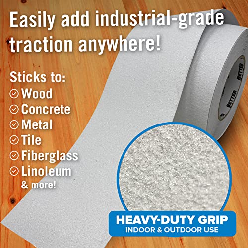 Better Boat Anti Slip Tape for Outdoor Stair Treads, Non-Skid Grip for Stairs and Steps, 4" x 40ft Roll, White Waterproof Traction, Weather-Resistant Friction Floor Tread for Dogs and Steps - Image 2
