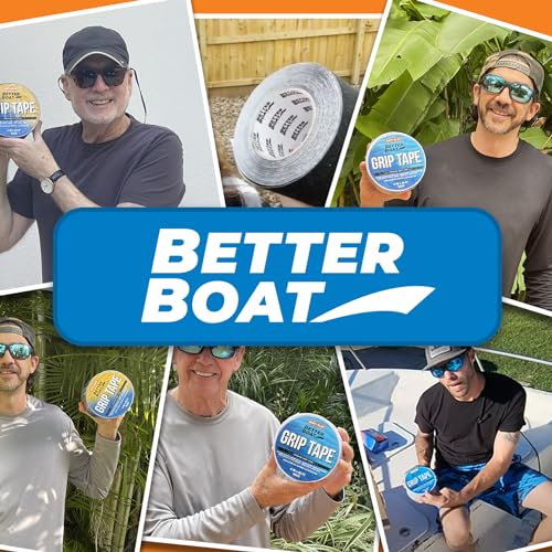 Better Boat Anti Slip Tape for Outdoor Stair Treads, Non-Skid Grip for Stairs and Steps, 4" x 40ft Roll, White Waterproof Traction, Weather-Resistant Friction Floor Tread for Dogs and Steps - Image 3