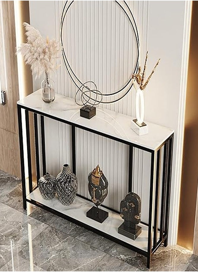 AGD Narrow Console Table for Entryway, High Gloss Hallway Table with Bottom Shelf Modern for Side Sofa, Foyer, Living Room, 78x30x120cm  - Image 3
