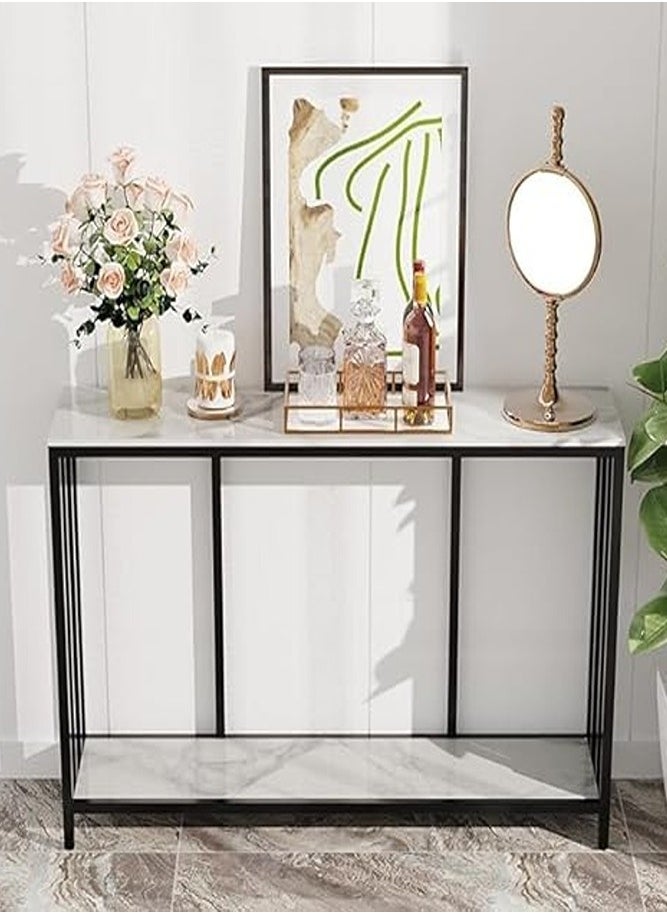 AGD Narrow Console Table for Entryway, High Gloss Hallway Table with Bottom Shelf Modern for Side Sofa, Foyer, Living Room, 78x30x120cm  - Image 5