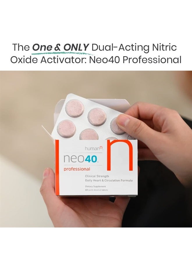 Humann - Neo40 Professional - Daily Heart & Circulation Support - Methylfolate, Beet Root Powder, Hawthorn Berry, L-citrulline - 60 Dissolvable Tablets - Image 1