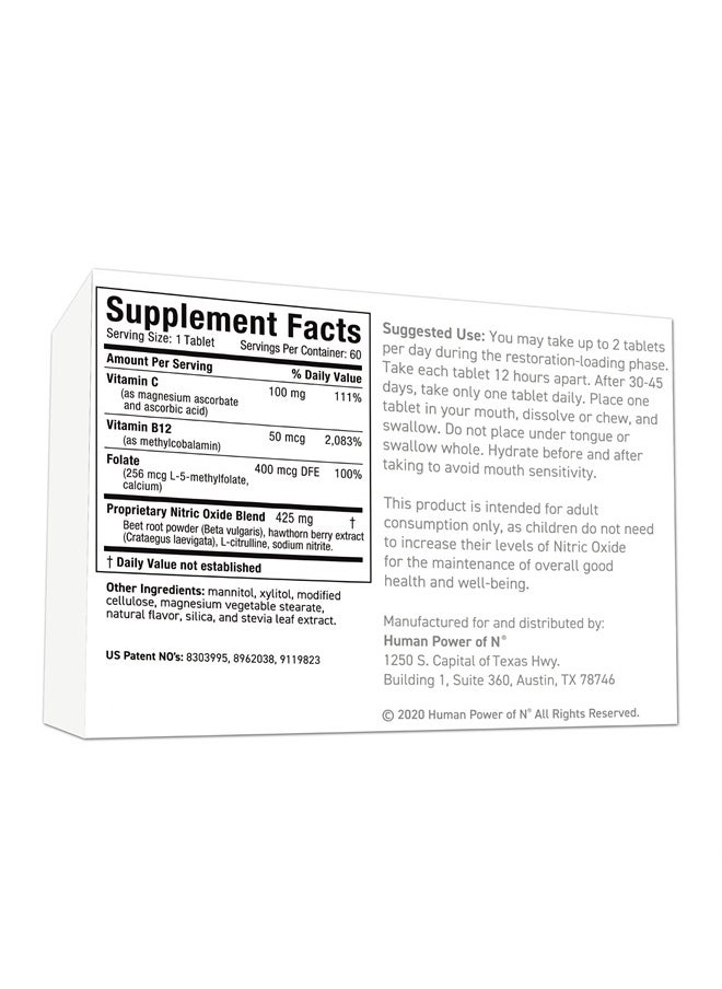 Humann - Neo40 Professional - Daily Heart & Circulation Support - Methylfolate, Beet Root Powder, Hawthorn Berry, L-citrulline - 60 Dissolvable Tablets - Image 1
