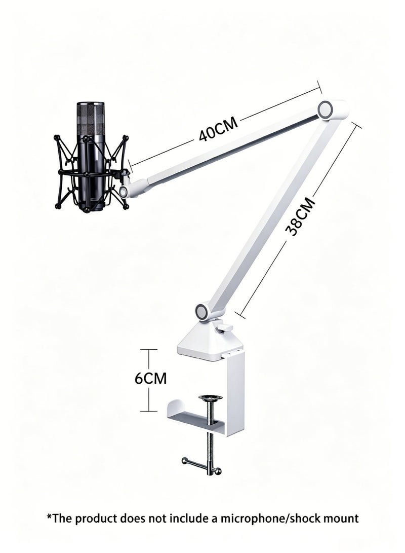 Bolivia's Adjustable Desktop Mic Stand – Foldable Boom Arm with 2kg Load Capacity, Low Profile Microphone Mount for Streaming, Gaming, Podcast, Studio & Office | Portable Suspension Arm, Clamp & Screw Mount, No Drilling Required - Image 5
