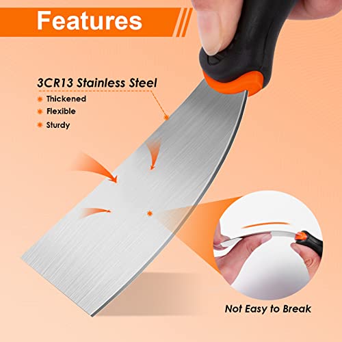 THINKWORK Putty Knife Set - 14Pcs Stainless Steel Paint Scraper Tools, Drywall Knife Set for Removing Wallpaper, Repairing Drywall, Applying Putty, Taping, Scraping Plaster, Cement, Adhesive - Image 4