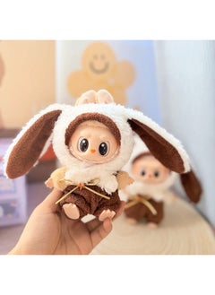 LABUBU 17cm Rabububu Doll Clothes Pendant - Simple Sakura Outfit Keychain (Clothes Only) 