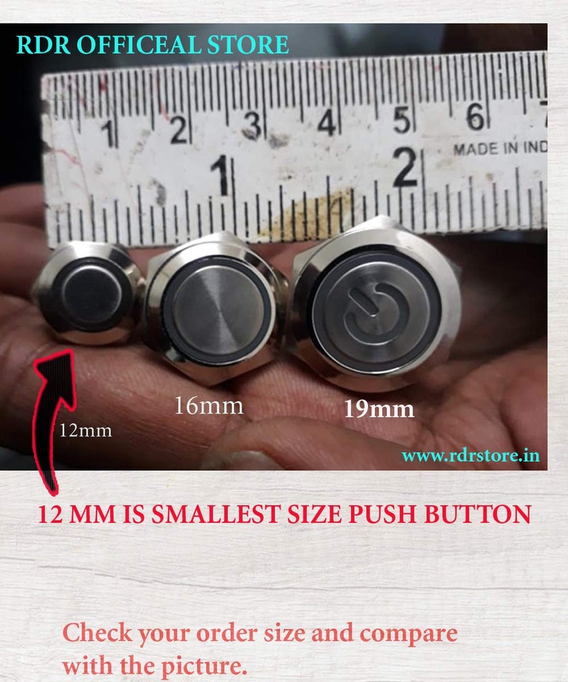 RDR مفتاح دفع مالي RDR 12 مم 12 فولت (أزرق) - Image 5