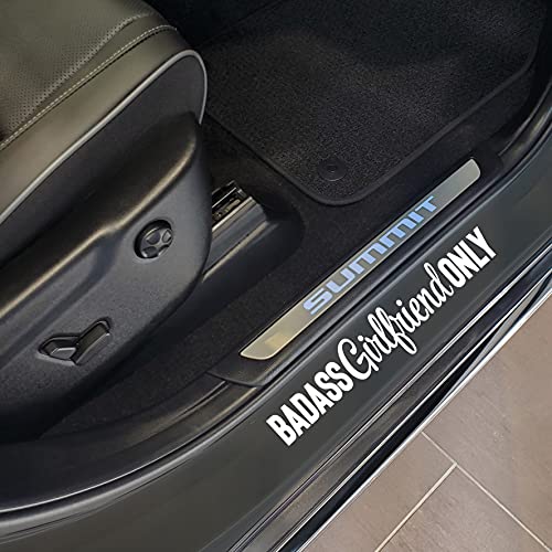 Valiant Collections Badass Girlfriend Only Sticker Vinyl Sticker for Car Truck and Van Indoor and Outdoor Removable Use for Laptop Waterproof Long Lasting Decal for Car VC 399 White - Image 1