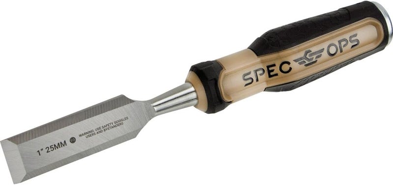 Spec-Ops Tools Wood Chisel, 1" Blade, High-Carbon Steel Blade, Shock-Absorbing Grip - Image 1