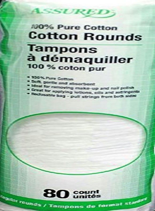 80 Count Assured 100% Cotton Rounds (Pack of 2)