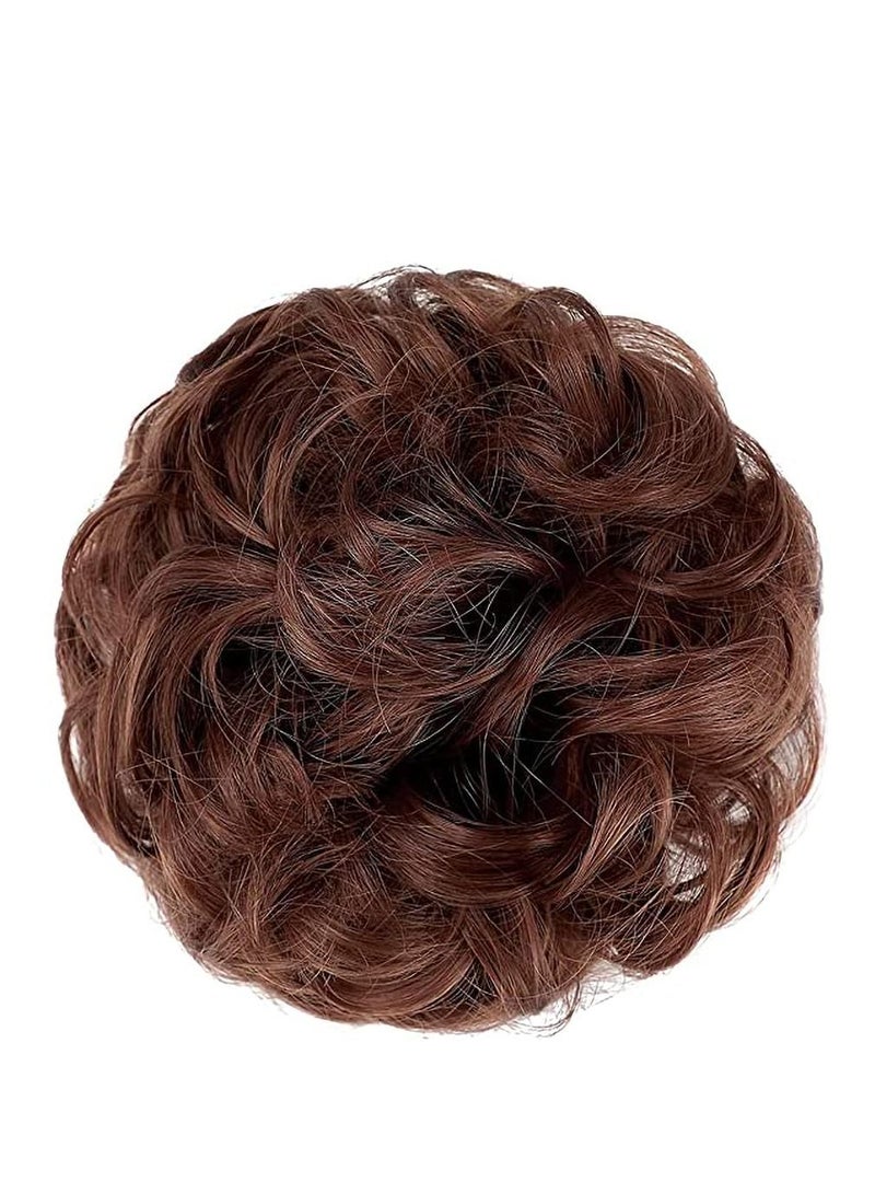 Estelle Eestelle messyBun Scrunchie with Elastic Rubber Band Ponytail Hair Extensions Updo Chignon Donut Ponytail Hairpiece Synthetic Tousled Hair for Women (33#) - Image 2