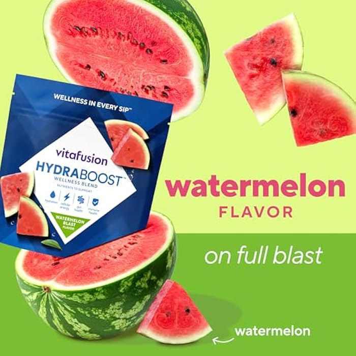 Vitafusion Hydraboost Drink Powder Packets, Electrolytes Support Daily Hydration, Vitamins Support Cellular Energy & Immune Health, Prebiotic Fiber Supports Gut Health, Watermelon Blast, 15 Sticks - Image 5