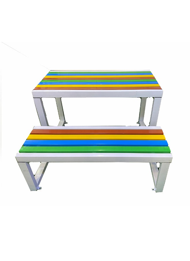 Oasis Casual Outdoor Garden Wooden Table and Bench Seat Set  - Image 1