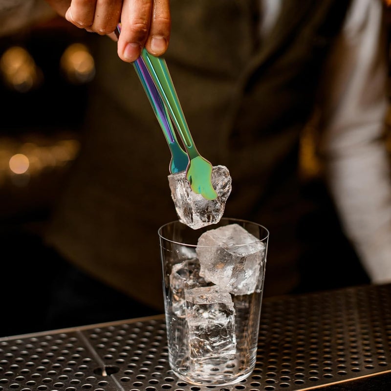 Tbestmax 6 PCS Mini Ice Tongs Sugar Cube Tongs 4.3 Inch Small Tongs Stainless Steel for Party and Bar(Rainbow Color) - Image 3