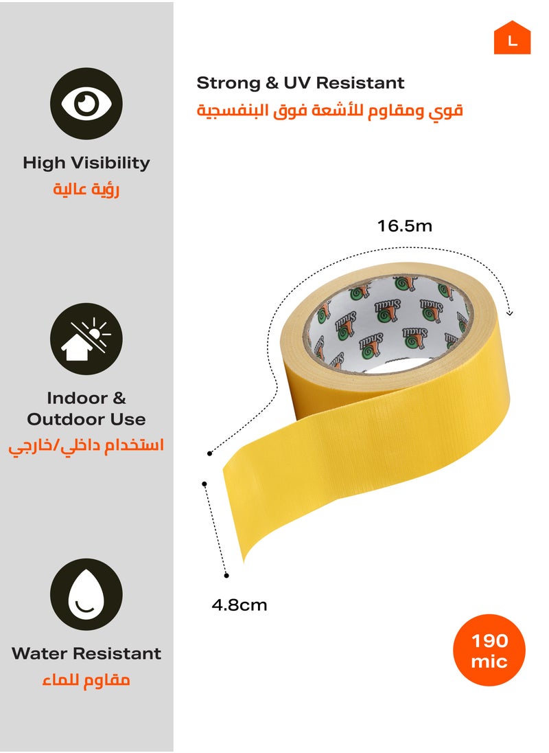 LAWAZIM - Snail Heavy Duty Reflective Marking Tape Yellow | Adhesive Backing for Ductwork, Heavy Duty Duct Tape for Heat Insulation | Pipe Insulation Tape, Heat Resistant Fibreglass Exhaust Duct Tape - Image 1