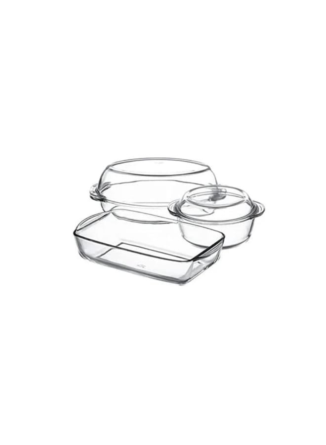 Borcam - 5 PCs1 Oven Dish and 2 Casseroles Set - Image 1