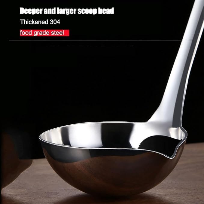 Stainless Steel Oil Separator Soup Ladle Oil Filter Spoon Cooking Spoon OilSeparated Spoon with Long Handle Hot Pot Oil Filter Spoon and Fat Separator Grease Filter Spoon for Kitchen  - Image 4