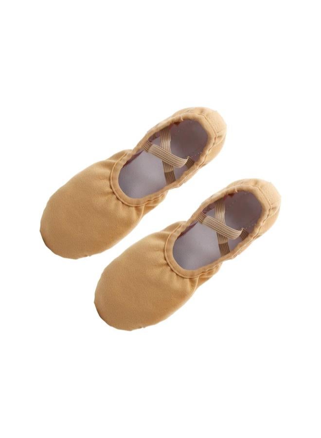 klarako Canvas Ballet Shoes Sole Ballet Slipper Yoga Split Flats Belly Dancing Shoes Gym Shoes Anti Slip Breathable for Women Girl Size 34 - Image 3