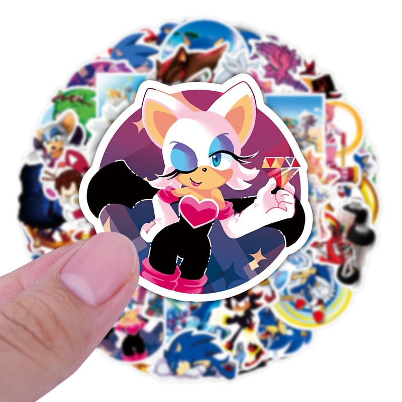Waterproof Sonic Stickers 50-100pcs for Luggage Laptop Cup - Image 2